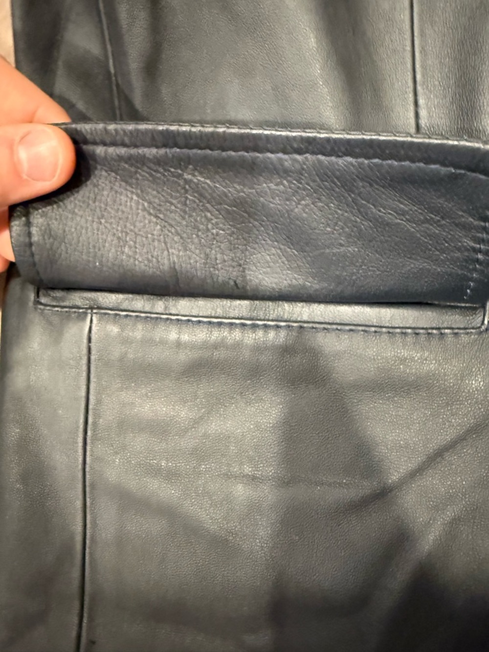 Men's Black Leather Blazer - Classic Two-Button Jacket - Picture 2 of 2